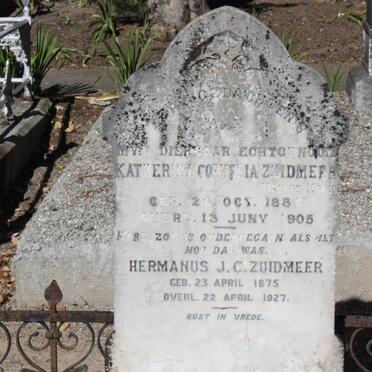 ZUIDMEER Hermanus J.C. 1875-1927 &amp; Katherine Cornelia DE KOCK 1886-1905