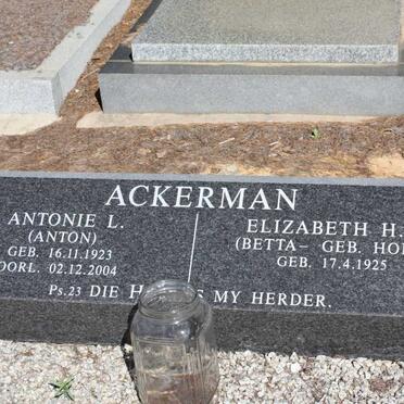 ACKERMAN Antonie L. 1923-2004 &amp; Elizabeth H.C. HORN 1925-