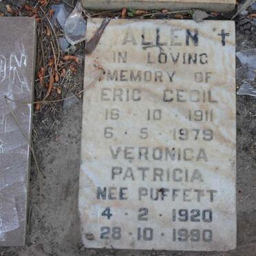 ALLEN Eric Cecil 1911-1979 &amp; Veronica Patricia PUFFETT 1920-1990