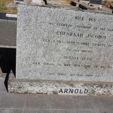 ARNOLD Coenraad Jacobus 1899-1952 &amp; Bertha Elise 1898-1964