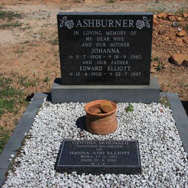 ASHBURNER Edward Elliot 1902-1987 &amp; Johanna 1908-1980 :: McDONALD Cynthia 1931-2002
