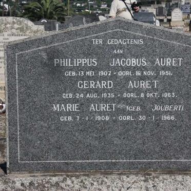 AURET Philippus Jacobus 1907-1951 &amp; Maria JOUBERT 1908-1966 :: AURET Gerard 1935-1963