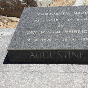 AUGUSTINE Jan Willem Hendricks 1896-1982 &amp; Emmarentia Maria 1897-1981