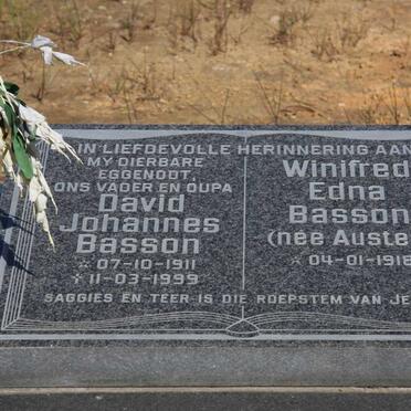 BASSON David Johannes 1911-1999 &amp; Winifred Edna AUSTEN 1918-