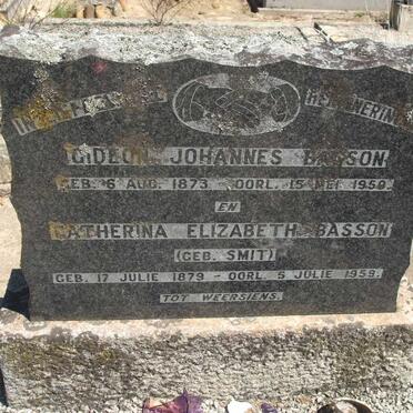 BASSON Gideon Johannes 1873-1959 &amp; Catharina Elizabeth SMIT 1879-1959