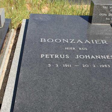 BOONZAAIER Petrus Johannes 1911-1983 &amp; S.J. Charlotte 1918-1985