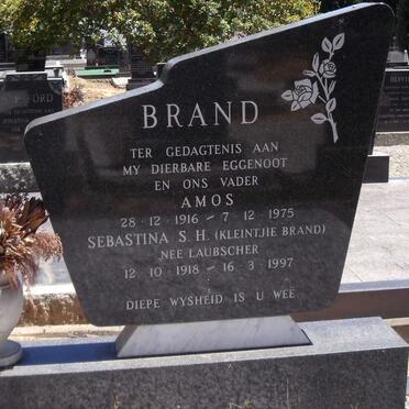 BRAND Amos 1916-1975 &amp; Sebastina S.H. LAUBSCHER 1918-1997