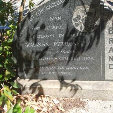 BRAND Johanna Petronella nee MARAIS 1895-1958