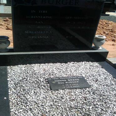 BURGER Magdalena Johanna nee MOUTON 1904-1976 :: BRAND Hanna nee BURGER 1933-2005