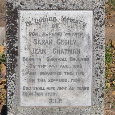 CHAPMAN Sarah Cecily Jean 1885-1934