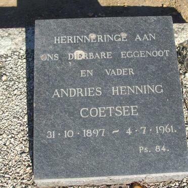 COETSEE Andries Henning 1897-1961