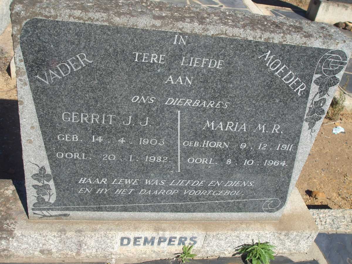 DEMPERS Gerrit J.J. 1903-1982 &amp; Maria M.R. HORN 1911-1964