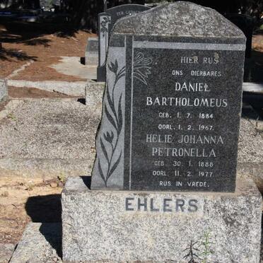 EHLERS Daniel Bartholomeus 1884-1967 &amp; Helie Johanna Petronella 1888-1977