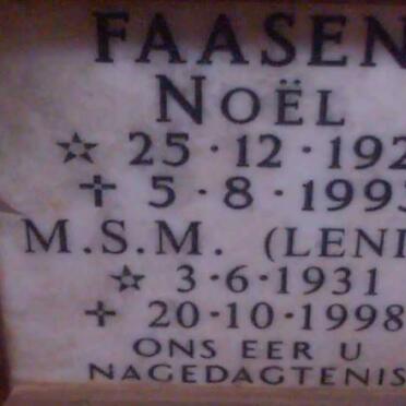 FAASEN Noël 1926-1993 &amp; M.S.M. 1931-1998