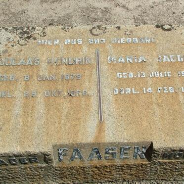 FAASEN Nicolaas Hendrik 1879-1956 &amp; Maria Jacoba 1901-1946