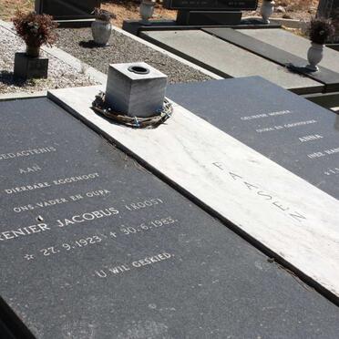 FAASEN Renier Jacobus 1923-1983 &amp; Anna HANEKOM 1922-2007