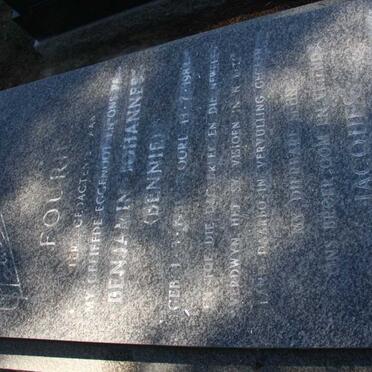 FOURIE Benjamin Johannes 1931-1983 :: FOURIE Jacques 1950-19??