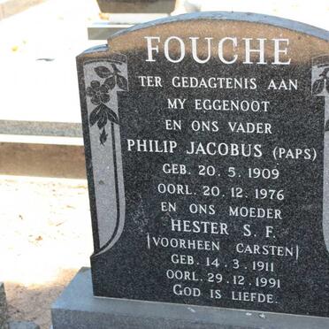 FOUCHE Philip Jacobus 1909-1976 &amp; Hester S.F. CARSTEN 1911-1991