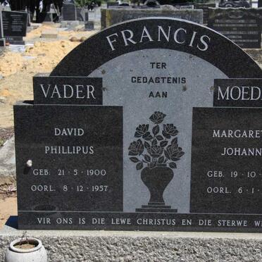 FRANCIS David Philipus 1900-1957 &amp; Margaretha Johanna 1893-1983