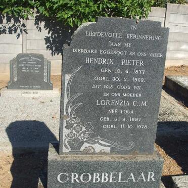 GROBBELAAR Hendrik Pieter 1877-1962 &amp; Lorenzia C.M. TOUA 1897-1978