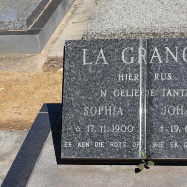 GRANGE Sophia Johanna, la 1900-1990
