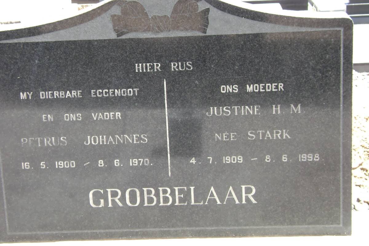 GROBBELAAR Petrus Johannes 1900-1970 &amp; Justine H.M. STARK 1909-1998