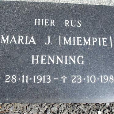 HENNING Maria J. 1913-1985
