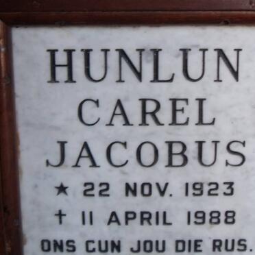 HUNLUN Carel Jacobus 1923-1988