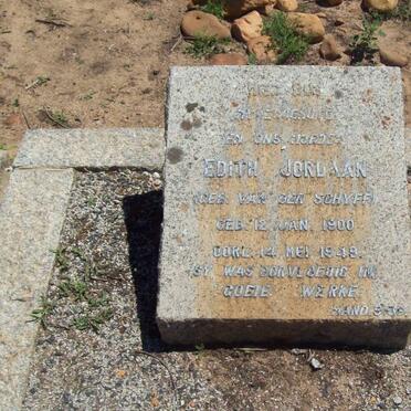 JORDAAN Edith nee VAN DER SCHYFF 1900-1949