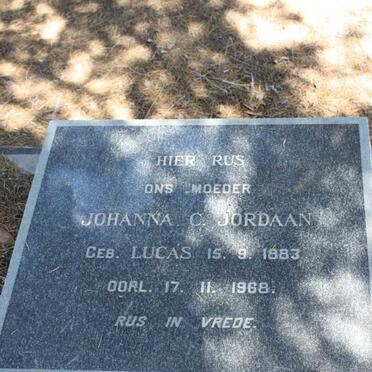 JORDAAN Johanna C. nee LUCAS 1883-1968