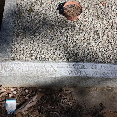 JORDAAN Myra 1943-1988 :: JORDAAN Baba 1975-1975