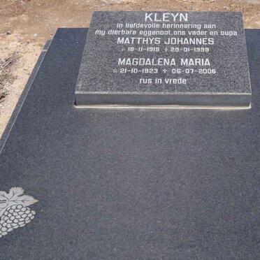 KLEYN Matthys Johannes 1919-1999 &amp; Magdalena Maria 1923-2006