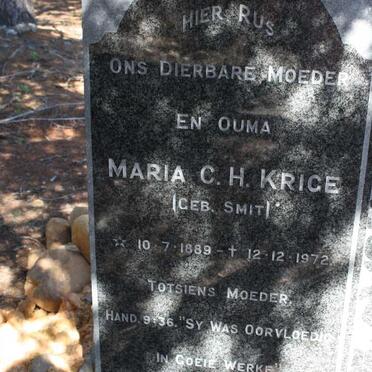 KRIGE Maria C.H. nee SMIT 1889-1972 