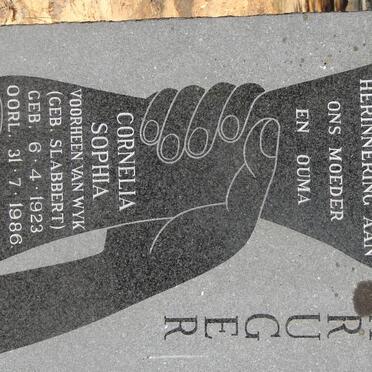 KRUGER Cornelia Sophia nee SLABBERT voorheen VAN WYK 1923-1986