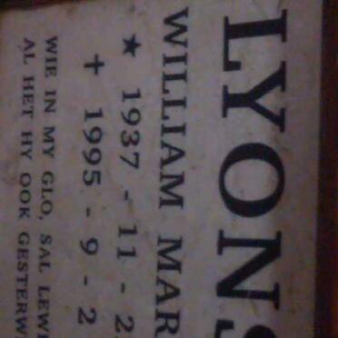 LYONS William Mark 1937-1995