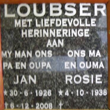 LOUBSER Jan 1926-2008 & Rosie 1938-