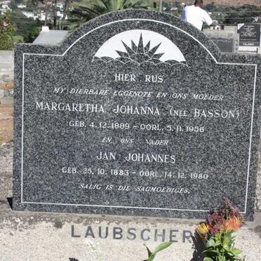 LAUBSCHER Jan Johannes 1883-1980 & Margaretha Johanna BASSON 1889-1956