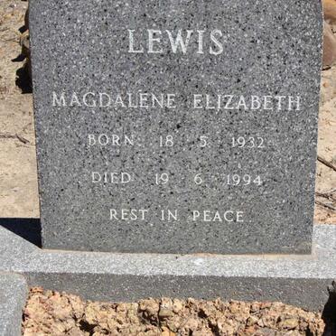 LEWIS Magdalene Elizabeth 1932-1994