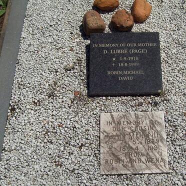 LUBBE D. nee PAGE 1918-1999 :: MUNNIK Joan 1929-1991