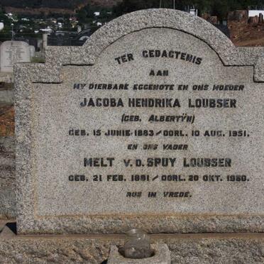 LOUBSER Melt v.d. Spuy 1881-1960 & Jacoba Hendrika ALBERTYN 1883-1951
