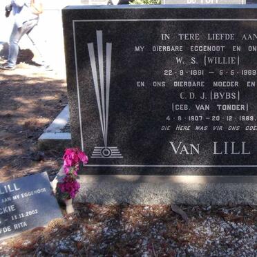 LILL W.S., van 1891-1969 & C.D.J. VAN TONDER 1907-1989 ::  VAN LILL Dickie 1935-2002
