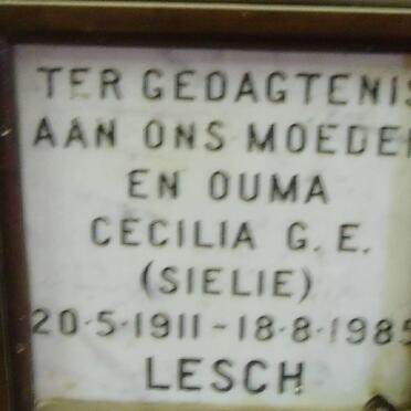 LESCH Cecilia G.E. 1911-1985