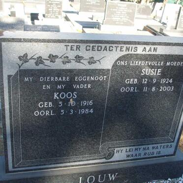 LOUW Koos 1916-1984 & Susie 1924-2003