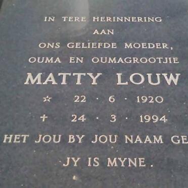 LOUW Matty 1920-1994