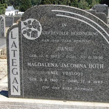 LATEGAN Danie 1902-1956 & Magdalena Jacomina BOTH nee VOSLOO 1910-1993