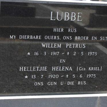 LUBBE Willem Petrus 1917-1975 & Helletjie Helena KRIEL 1920-1975