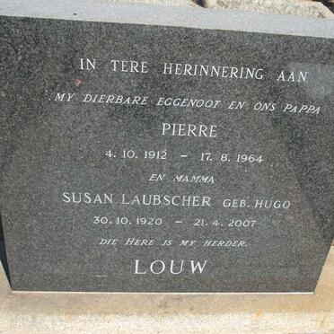 LOUW Pierre 1912-1964 & Susan LAUBSCHER nee HUGO 1920-2007