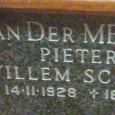 MERWE Pieter Willem Schalk, van der 1928-1995
