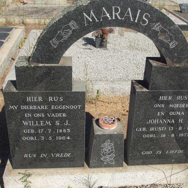 MARAIS Willem S.J. 1883-1964 & Johanna H.I. RUST 1890-1977