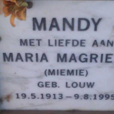 MANDY Maria Magrieta nee LOUW 1913-1995 